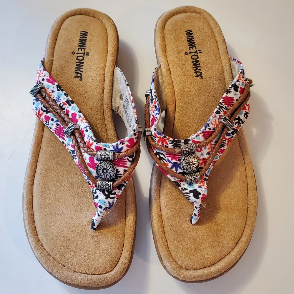 Minnetonka Flip Flop Sandals Size 9 - Picture 1 of 5